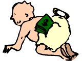 Baby with money tucked into his nappy
